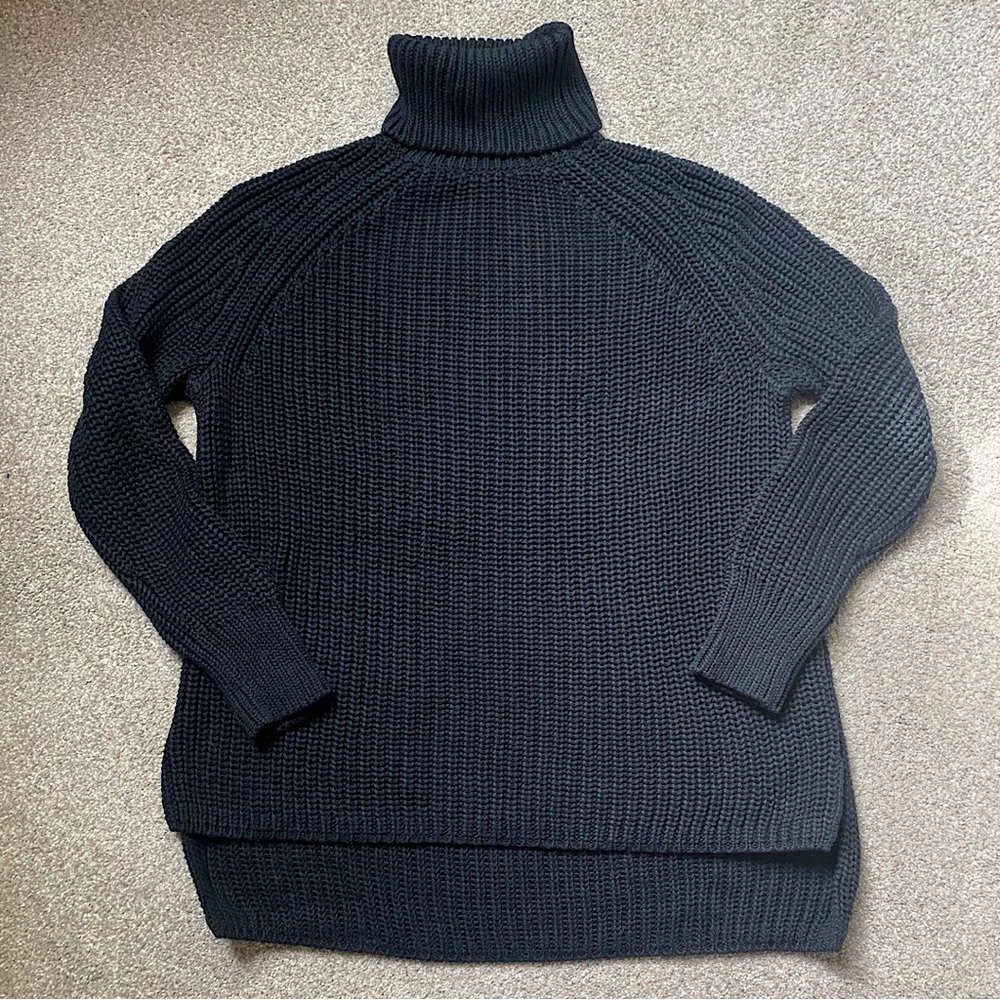 🎉525 America Stella Shaker Stitch Turtleneck, Women’s MED, Black - EVEREVE